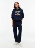 Μπλε Άνετο Fleece Hoody Με Varsity Λογότυπο  Γυναίκες