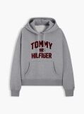 Γκρι Άνετο Fleece Hoody Με Varsity Λογότυπο  Γυναίκες