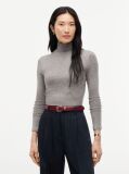 Grey Slim Mock Neck Long Sleeve Top  Women