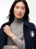 Grey Slim Mock Neck Long Sleeve Top  Women
