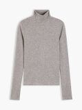 Grey Slim Mock Neck Long Sleeve Top  Women