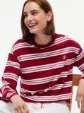 Multi Rugby Stripe Drawstring Long Sleeve T-Shirt  Women