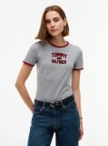 Γκρι Slim T-Shirt Με Varsity Λογότυπο  Γυναίκες