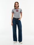 Γκρι Slim T-Shirt Με Varsity Λογότυπο  Γυναίκες