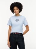 Blue Logo Interlock Knit Crew Neck T-Shirt  Women