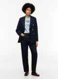 Blue Logo Interlock Knit Crew Neck T-Shirt  Women