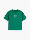 Green Logo Interlock Knit Crew Neck T-Shirt  Women