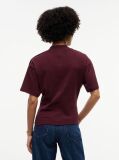 Κόκκινο T-Shirt Με Χρυσά Κουμπιά Και Λαιμόκοψη Mock  Γυναίκες