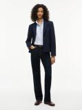 Blue Ruffle Collar Yarn Dyed Oxford Shirt  Women
