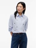 Blue Regular Fit Embellished Crest Oxford Shirt  Women