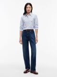 Blue Regular Fit Embellished Crest Oxford Shirt  Women