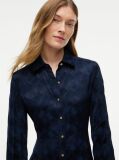 Blue Jacquard Midi Shirt Dress  Women