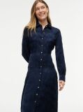 Blue Jacquard Midi Shirt Dress  Women