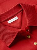 Red Slim Fit Gold-Tone Button Polo Shirt  Women