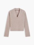 Beige Pure Wool V-Neck Jumper  Women