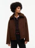 Brown Double-Faced Wool Blend Relaxed Jacket  Women