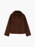 Brown Double-Faced Wool Blend Relaxed Jacket  Women