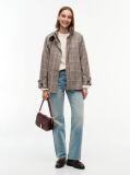 Multi Check Raglan Sleeve Relaxed Cape Coat  Women