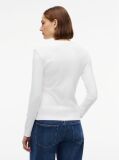 Μπεζ Slim Μακρυμάνικο T-Shirt Με Κλασική Λαιμόκοψη  Γυναίκες