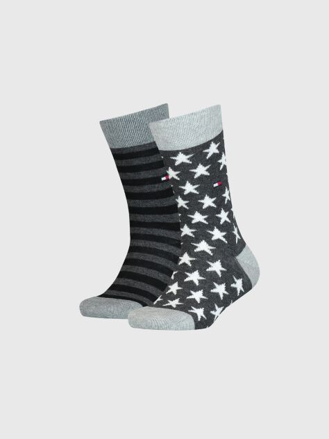 Grey 2-Pack Stars And Stripes Socks  Kids Unisex