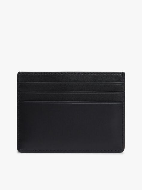 Black Embossed Flag Leather Credit Card Holder  Men