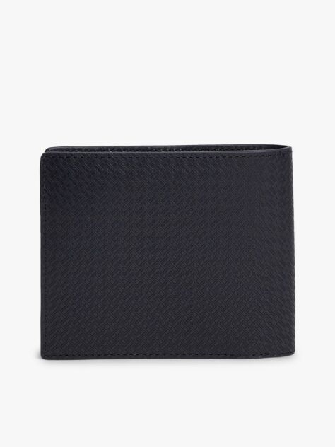 Blue Embossed Flag Leather Card And Coin Wallet  Men