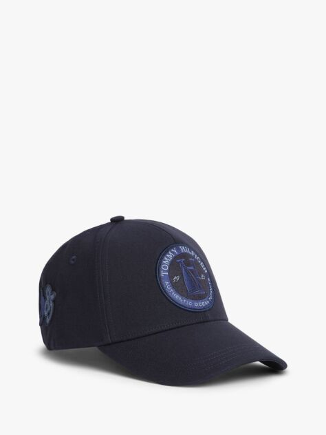 Blue Logo Patch Six-Panel Baseball Cap  Men