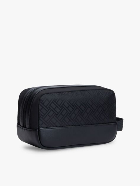 Black Logo Flag Jacquard Washbag  Men