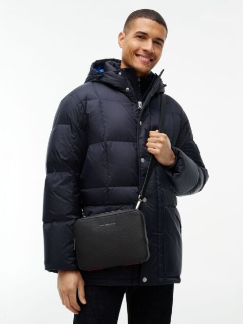 Black TH Business Textured Camera Bag  Men