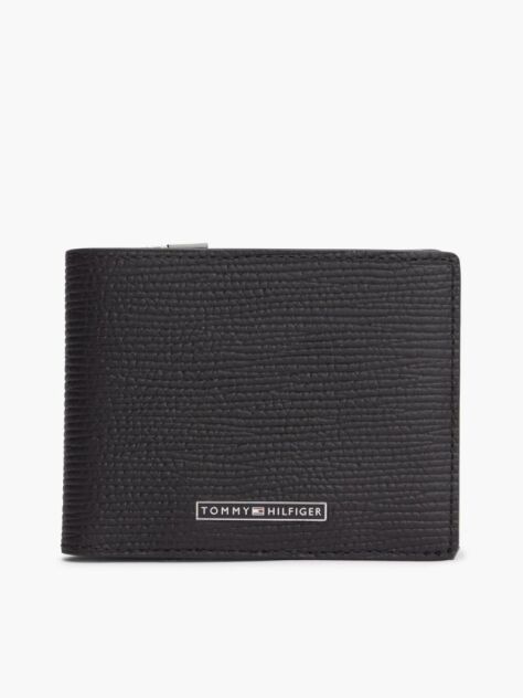 Black TH Business Leather Bifold Wallet  Men