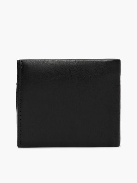 Black Casual Leather Bifold Wallet  Men