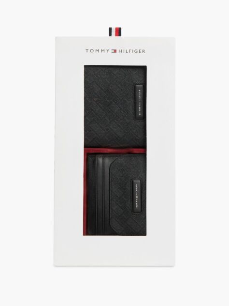 Black TH Monogram Leather Wallet And Card Holder Gift Box  Men