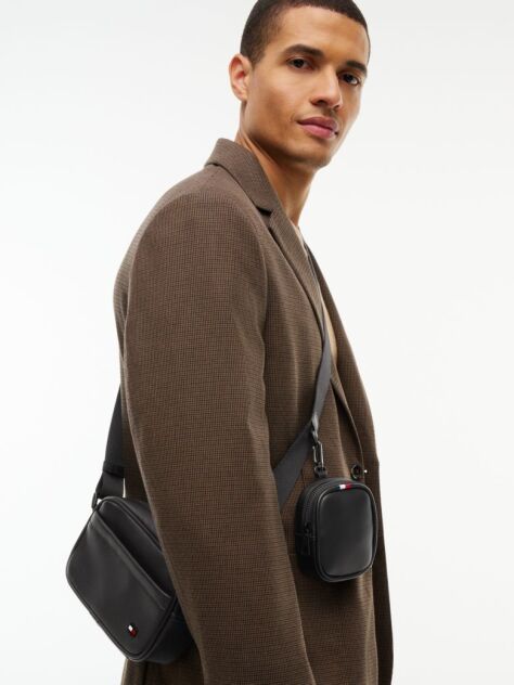 Black Camera Bag With Detachable Zip Pouch  Men