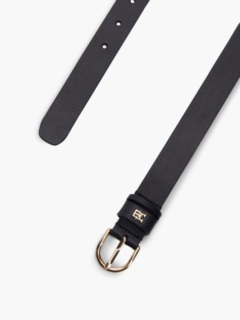 Μπλε Essential TH Monogram Δερμάτινη Ζώνη  Γυναίκες