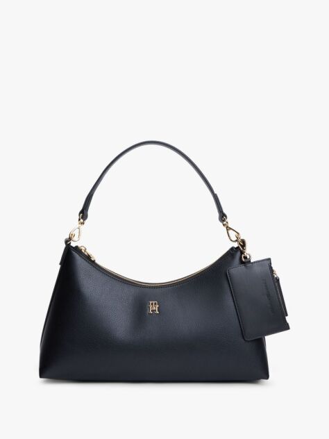 Black Hilfiger Icon Pebble Grain Shoulder Bag  Women