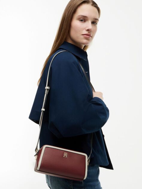 Red Colour-Blocked TH Monogram Crossbody Camera Bag  Women