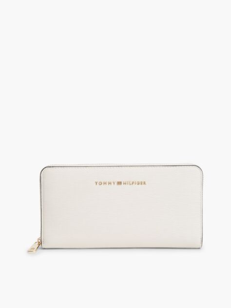 Beige Modern Textured Zip-Around Wallet  Women