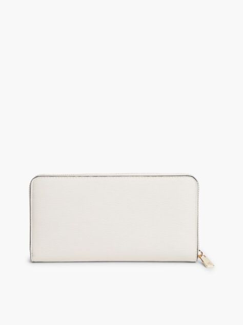 Beige Modern Textured Zip-Around Wallet  Women