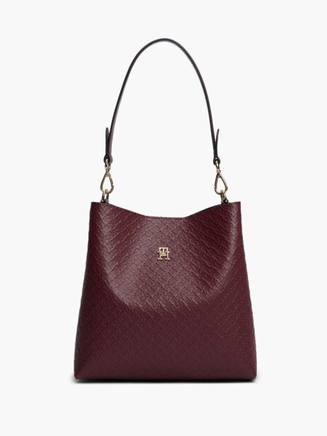Red Hilfiger Icon Debossed Shoulder Bag  Women