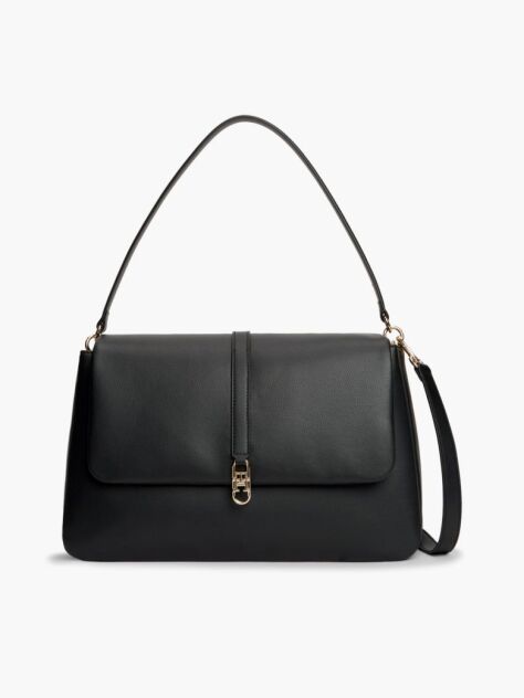 Black TH Monogram Crossbody Satchel  Women