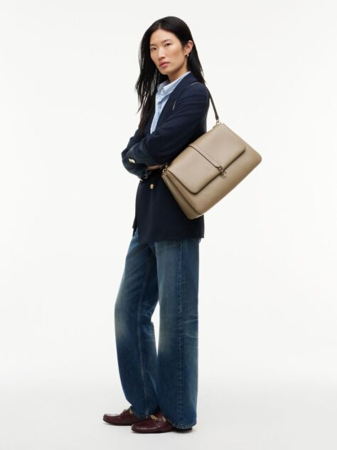 Beige TH Monogram Crossbody Satchel  Women