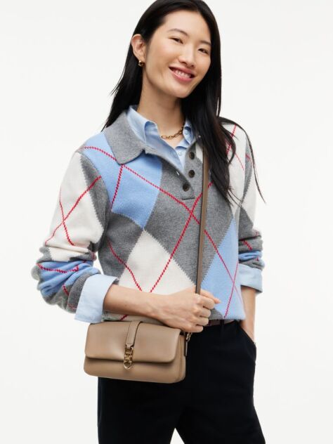 Beige TH Monogram Flap Closure Crossbody Bag  Women