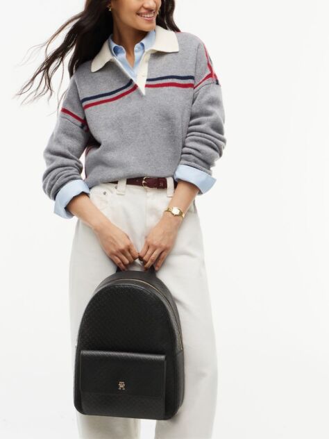Black Hilfiger Icon TH Monogram Dome Backpack  Women