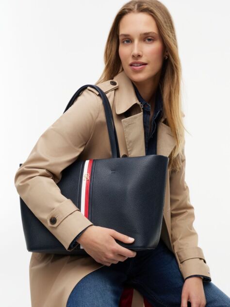 Blue Essential Corporate Global Stripe Tote Bag  Women