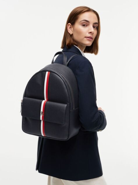Blue Essential Corporate Global Stripe Dome Backpack  Women