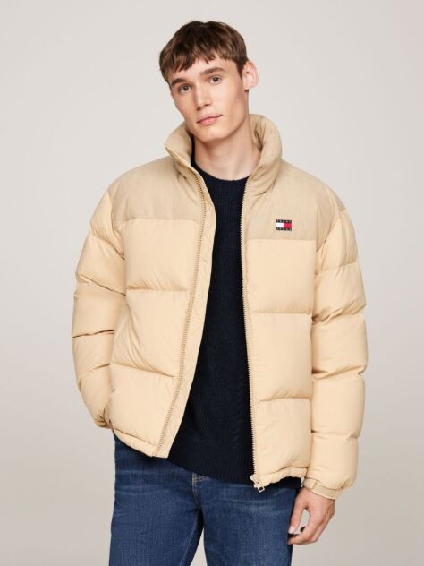 Beige Corduroy Alaska Puffer Jacket  Men