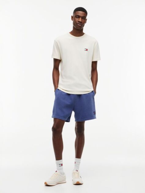 Beige Tommy Badge Crew Neck T-Shirt  Men
