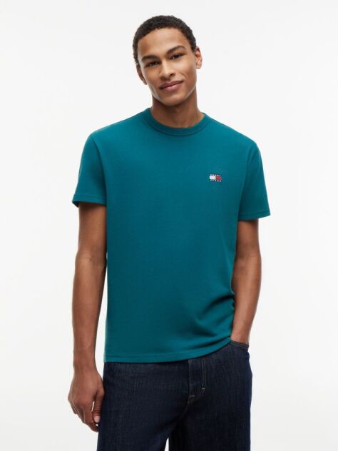 Blue Tommy Badge Crew Neck T-Shirt  Men