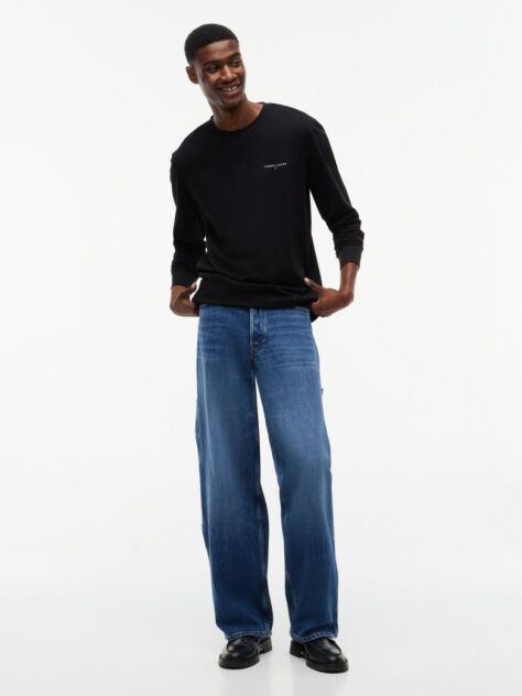 Black Linear Logo Slim Long-Sleeve T-Shirt  Men