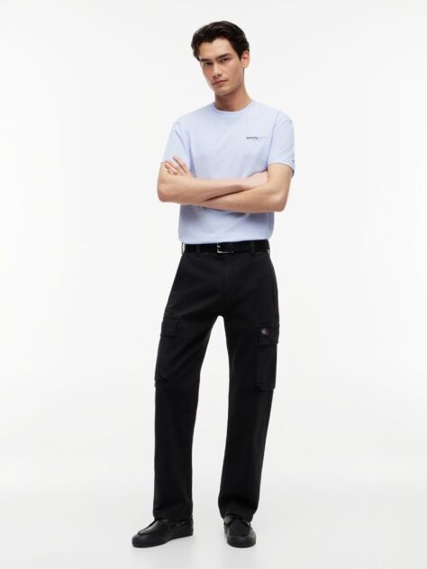 Black Otis Canvas Straight Cargo Trousers  Men